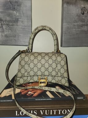Gucci X Balenciaga Hourglass GG Monogram With Gold Balenciaga B